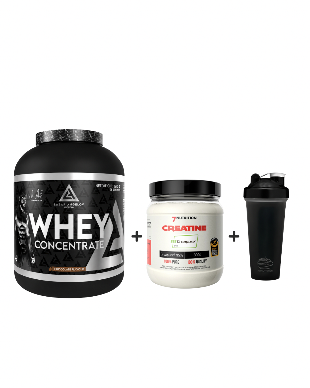 Whey protein lazar 2.27kg + creatine 7 nutrition creapure 500g + smart shaker