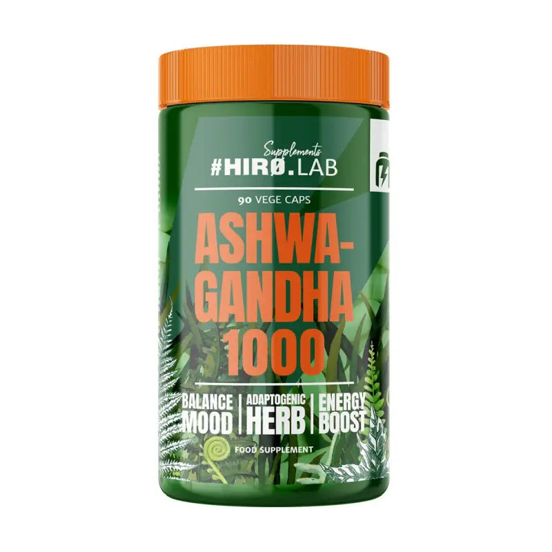 Ashwagandha 1000 – 90 Vege Caps – HIRO.LAB (Stress, Humeur, Énergie, Adaptogène)