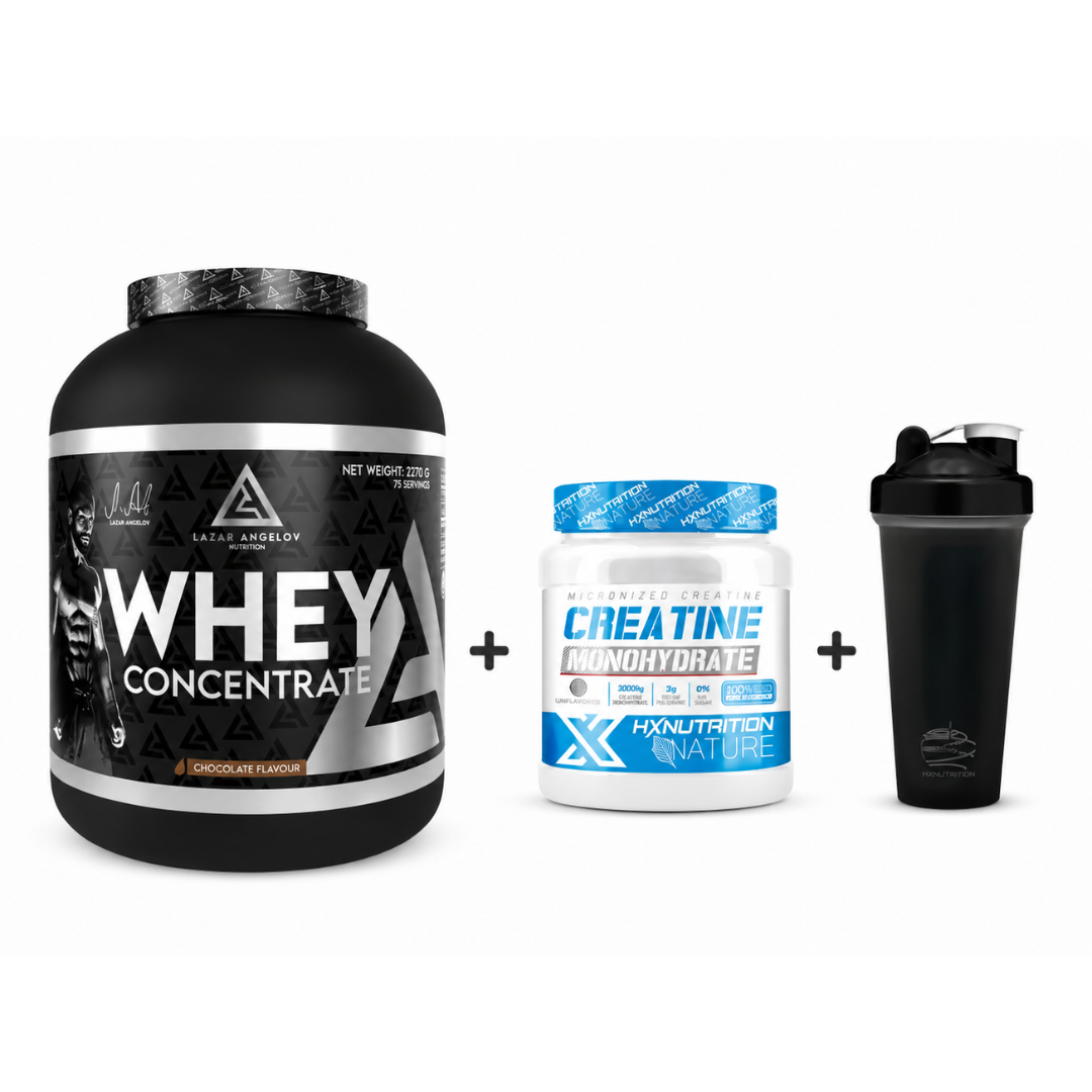 PACK WHEY PROTEIN LAZAR 227KG+CREATINE HX 300G+SMART SHAKER